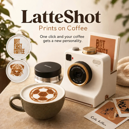 🔥 Retro kaffekonstkamera – Mekanisk latte-schablonpress