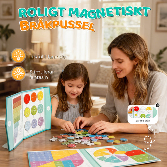 🎁Montessori Magnetisk bok Fraktionspussel för barn