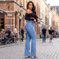 🔥Utsvängda stretchjeans med hög midja