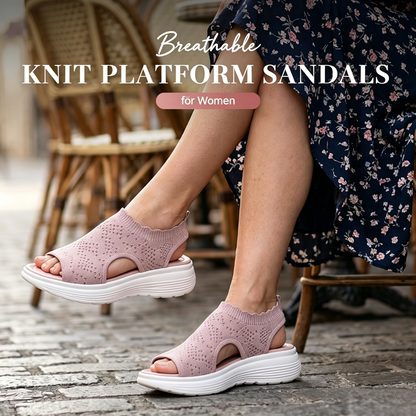🏝️👡Women's Breathable Knit Platform Sandals🎁