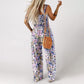 🌼 50% RABATT ☀️ | Ärmlös Jumpsuit med Blommönster – Hög midja & Vida Ben