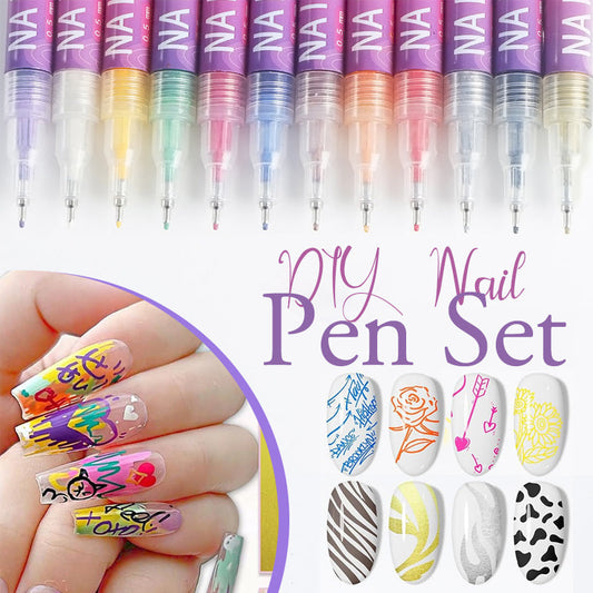 🎁Het rea 50% RABATT⏳Nagelkonstpennset i 12 färger🎨
