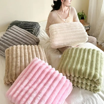 🍂Höstrea – 50 % rabatt!🛏️Tjock kaninplush & mjölkvelourtäcke🫧Svep in dig i ultimat komfort