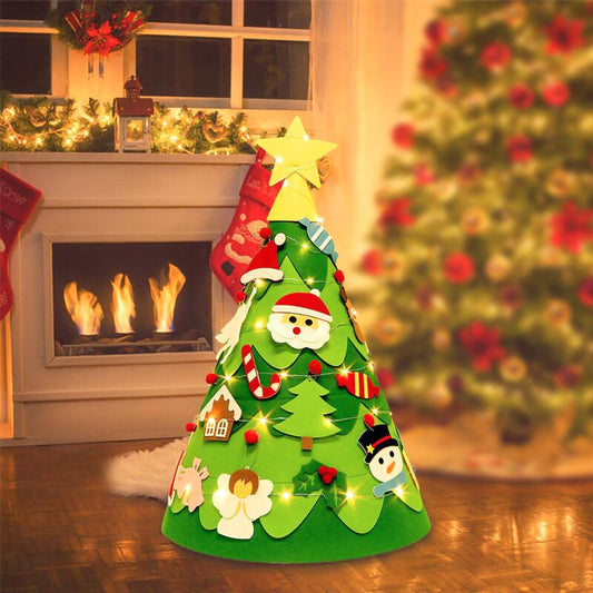 🔥Julrea – upp till 50 % rabatt🎅DIY filt 3D julgran för småbarn