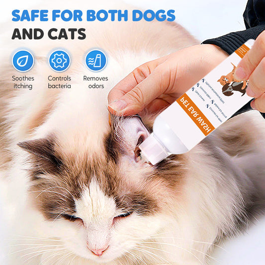 🐾 KÖP 2 FÅ 3! ✨ Öronrengörare för Hund & Katt - Skonsam Formula med Lugnande Aloe för att Förebygga Infektioner & Obehagliga Lukter 🌿👂