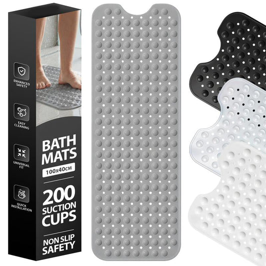 Halkfri badmattor 100 × 40 cm med sugkoppar