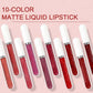 💝 50% RABATT! 💄| 10-pack Matt Vattenfast Läppstiftsset – Vitamin E, Avtryckssäkert & Långvarig Färg För Perfekt Läppar 👄