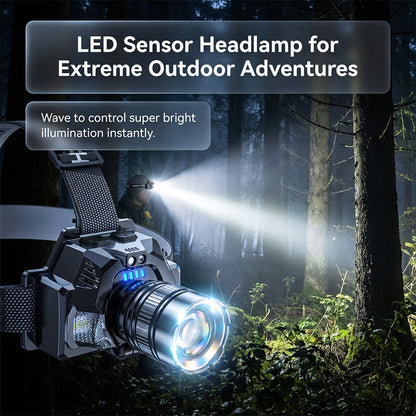 Uppladdningsbar Superljus LED-Pannlampa – Lätt, Kraftfull & Mångsidig – Idealisk för Camping, Löpning & Utomhusarbete 🏕️🔦
