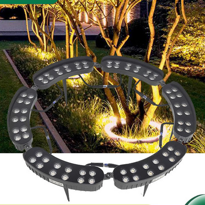 🌳💡Ringformade solcellsbelysningar för träd – Väderbeständiga utomhusstrålkastare, perfekta för träd, pelare och trädgårdar