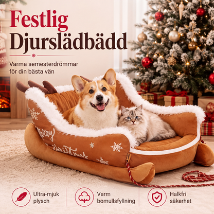 Varm julsläde djur säng