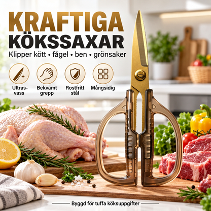 Kraftiga kökssaxar i rostfritt stål